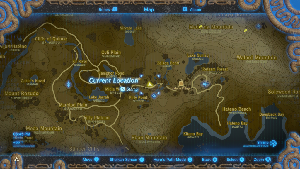 Hateno Village map location to purchase the Hylian Armor Set