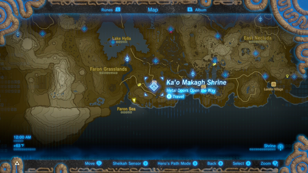 map of where to start the Guardian Slideshow Shrine Quest in Breath of the Wild