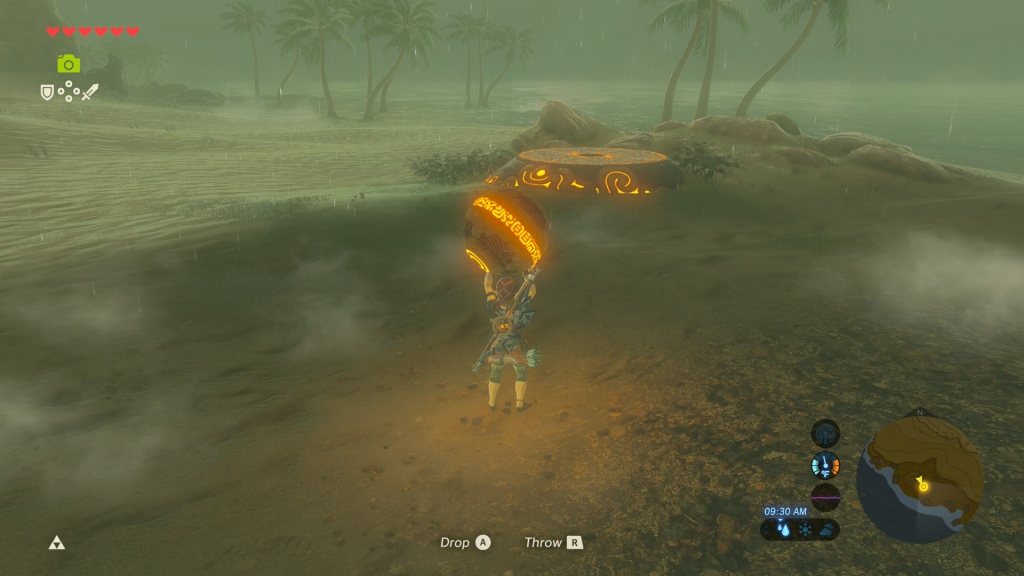 placing the orb in the pedestal