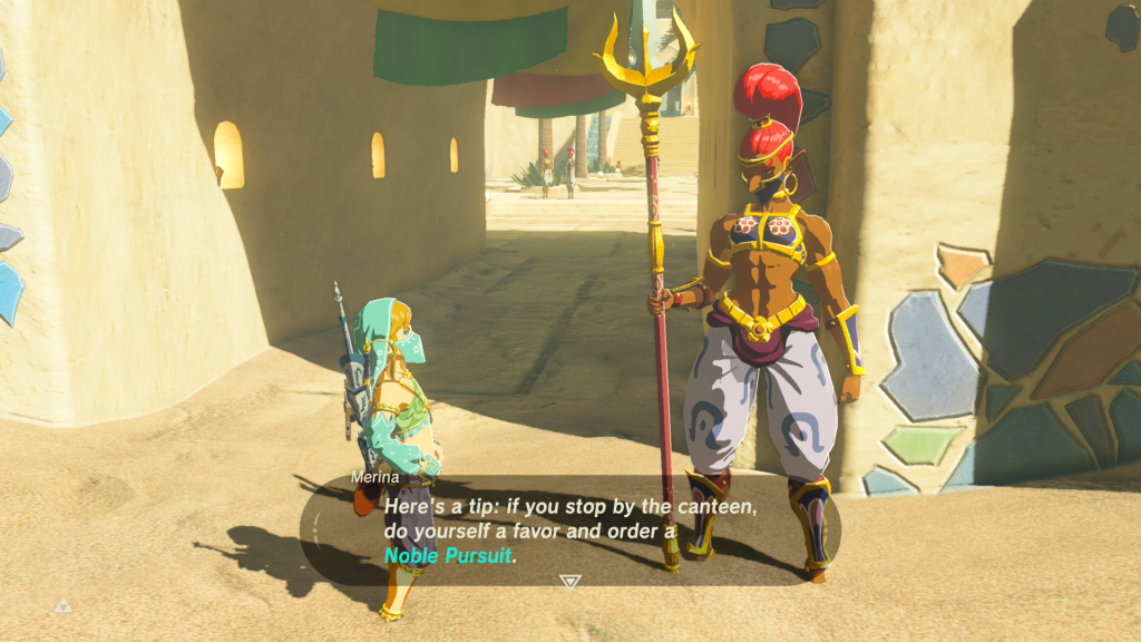 the guard giving you a hint during the Perfect Drink Shrine Quest in Breath of the Wild