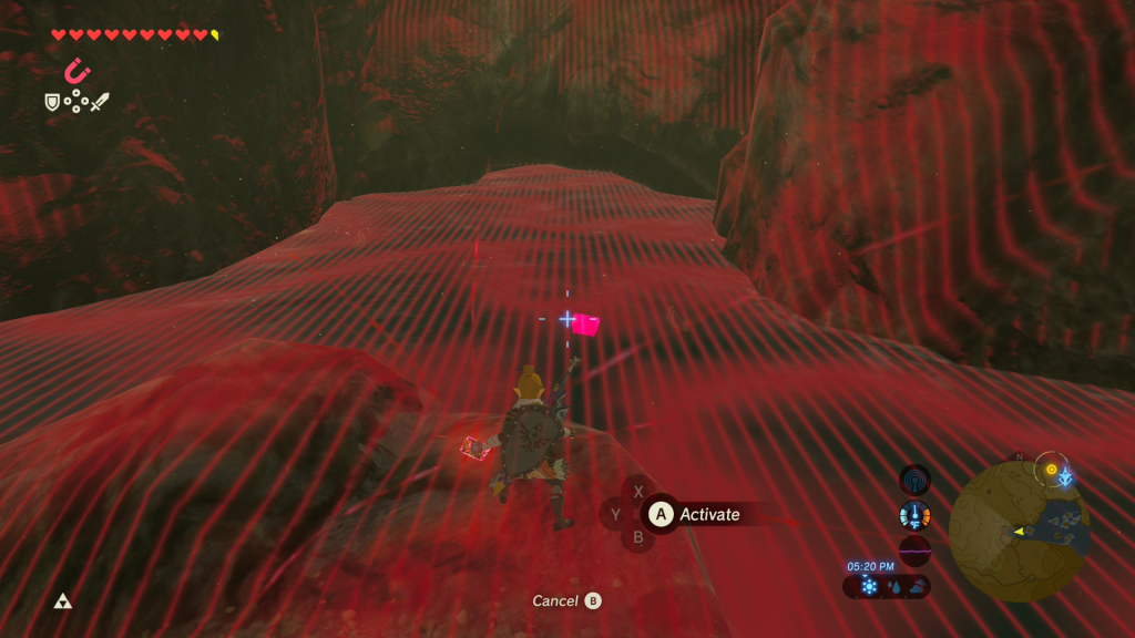 The EX Chest underwater in the EX Treasure Garb of Winds Quest in Breath of the Wild