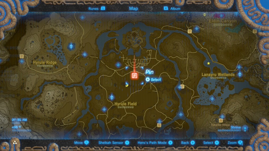 map location of EX chest during the EX Treasure Phantasma Quest in Breath of the Wild