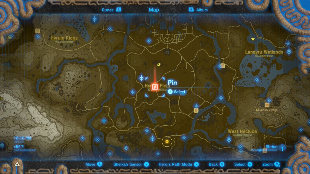 map location of EX chest during the EX Treasure Phantasma Quest in Breath of the Wild