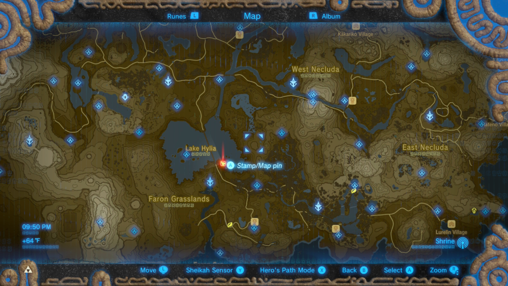 EX chest map location during the Xenoblade Chronicles 2 Quest in Breath of the Wild