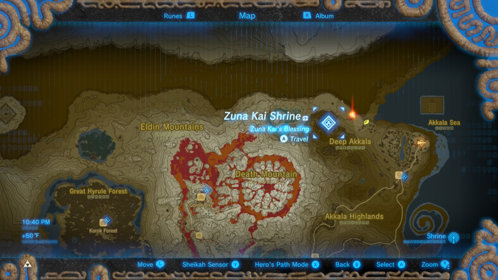 EX chest map location during the Xenoblade Chronicles 2 Quest in Breath of the Wild
