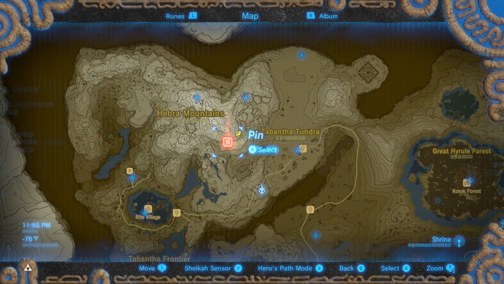 EX chest map location during the Xenoblade Chronicles 2 Quest in Breath of the Wild