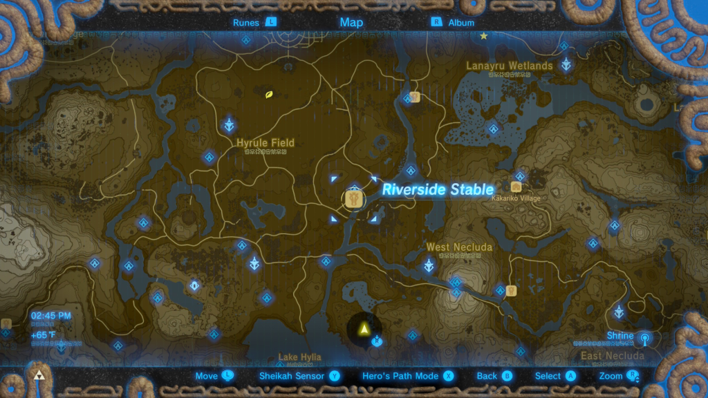 Map location of where to find the Super Rumor Mill EX Volume 4 book for the EX Royal Guard Rumors Quest in Breath of the Wild