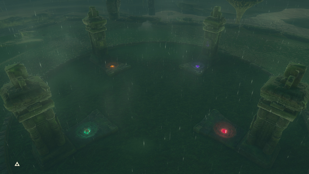 all four orbs in their pedestals