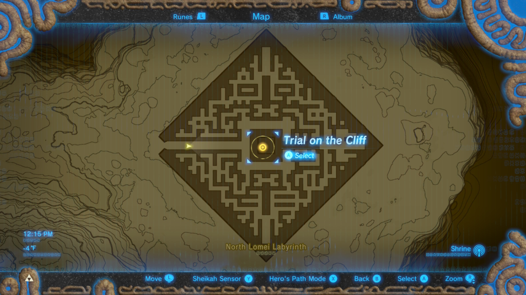 map of the North Lomei Labyrinth