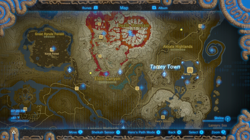 map location of Tarrey Town on where to purchase the Desert Voe Armor Set