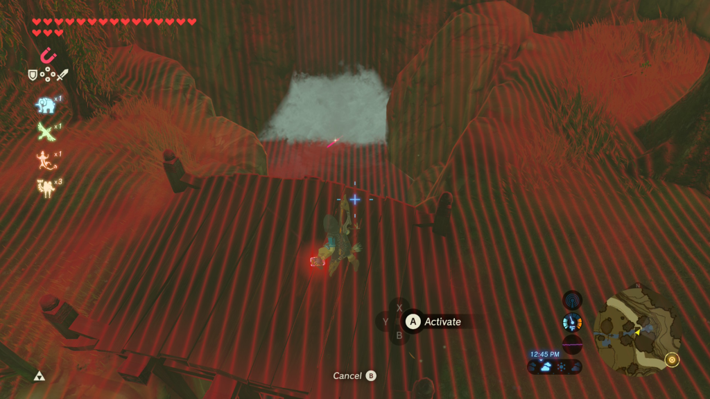 using Magnesis to locate the traveler's sword during The Weapon Connoisseur Side Quest in Breath of the Wild