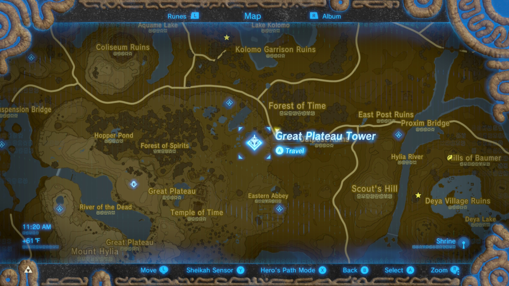 map location of where to find the Moblin Clud for The Weapon Connoisseur Side Quest in Breath of the Wild