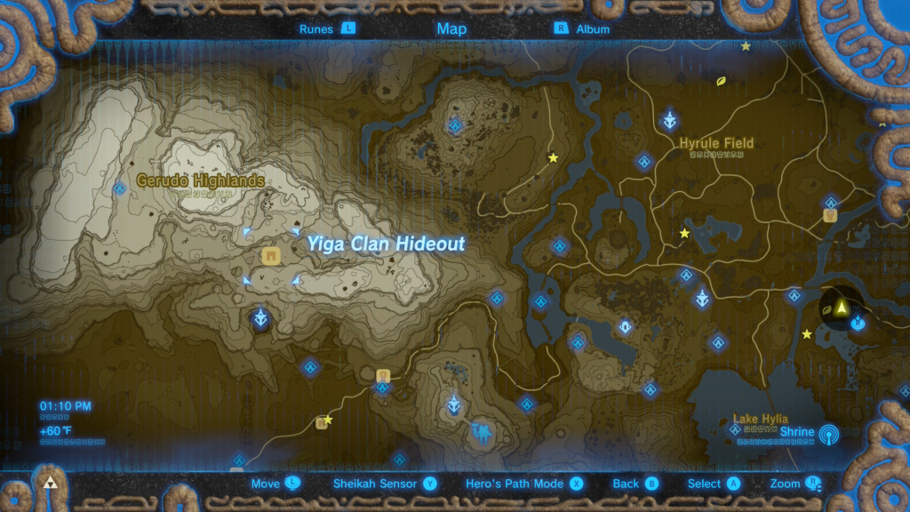 map of where to find the Duplex Bow during The Weapon Connoisseur Side Quest in Breath of the Wild
