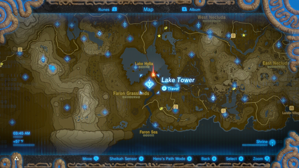 map of where you can get a windcleaver during The Weapon Connoisseur Side Quest in Breath of the Wild part 1