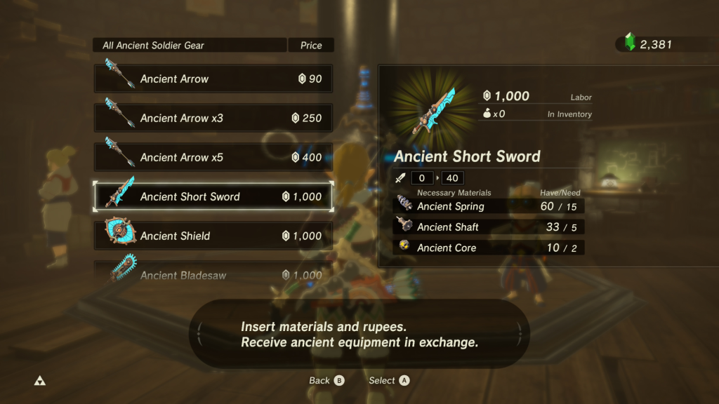 crafting the ancient short sword
