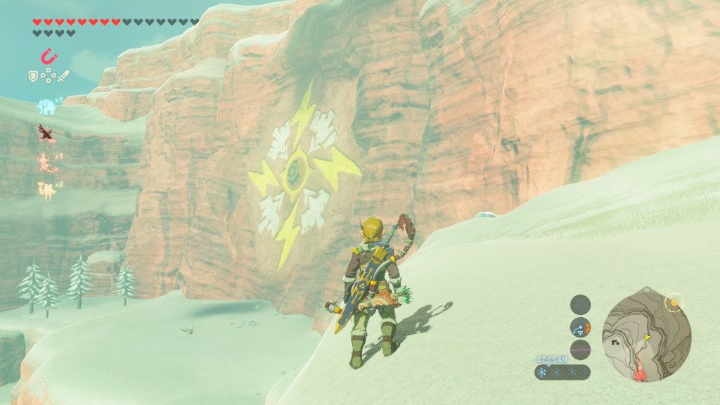shoot the symbol in the middle with a shock arrow to reveal the shrine