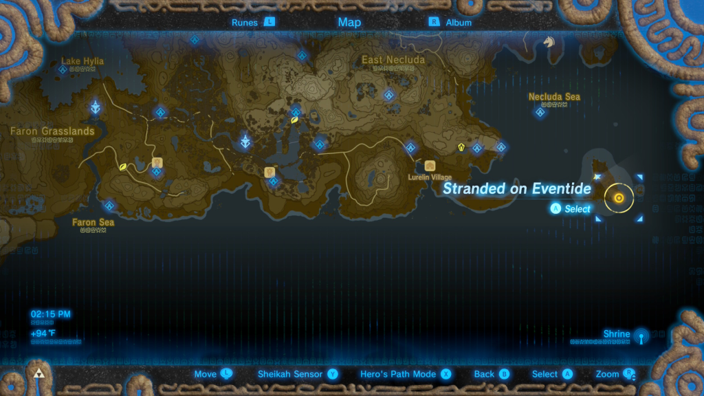 Stranded on Eventide Breath of the wild