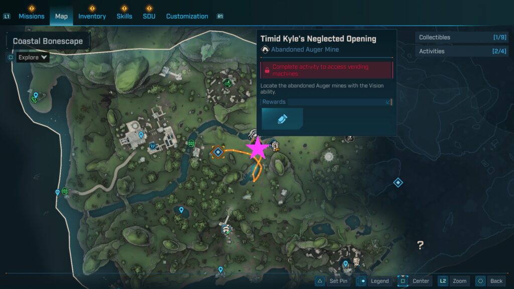 map location of Abandoned Auger Mine: Timid Kyle's Neglected Opening