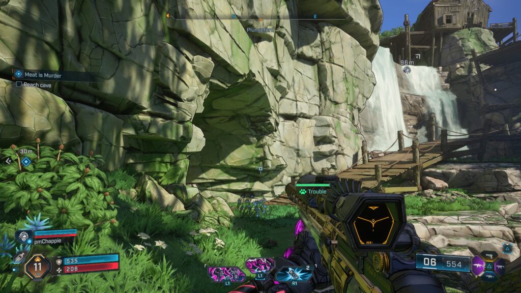 where to find the cave beyond the waterfall