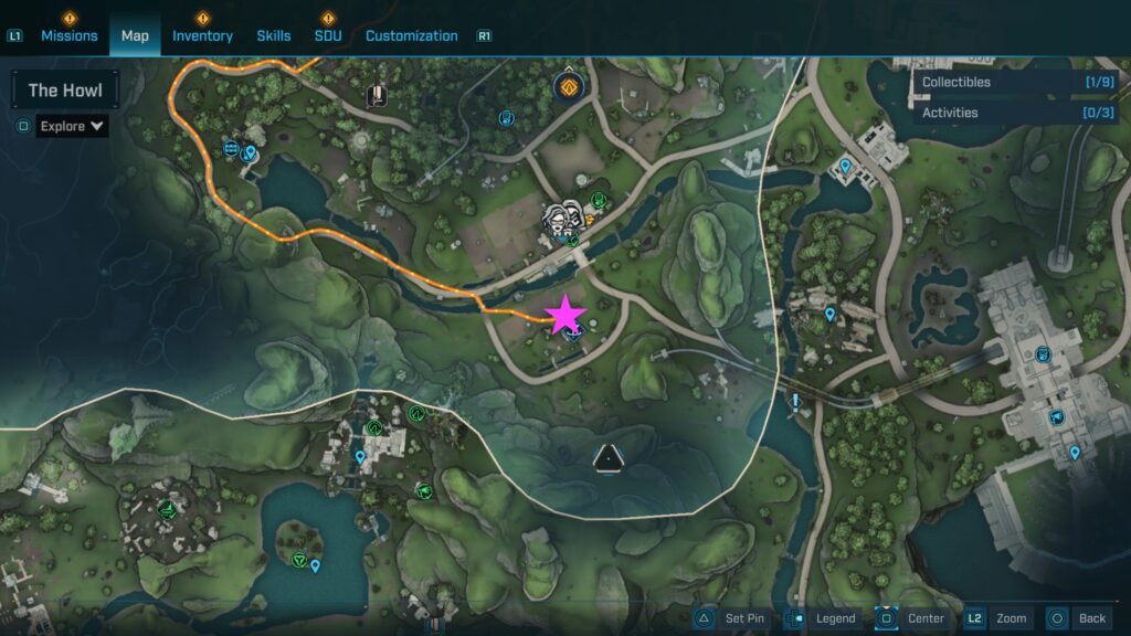 Echo Log south of the Launchpad