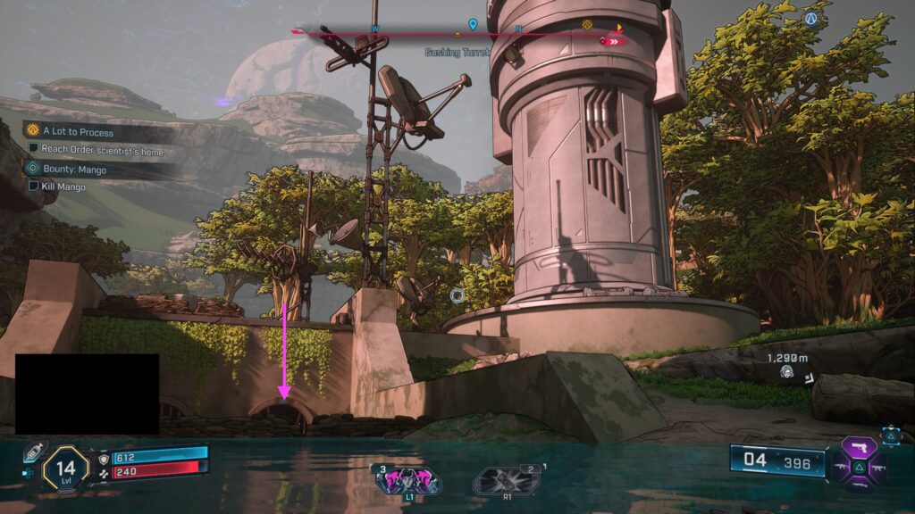 Survivalist cache at the gushing turret