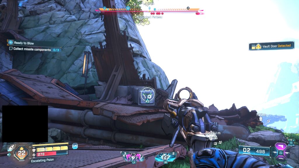 missile component behind a small grate