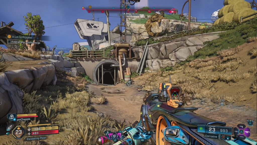 survivalist cache in dissected plateau