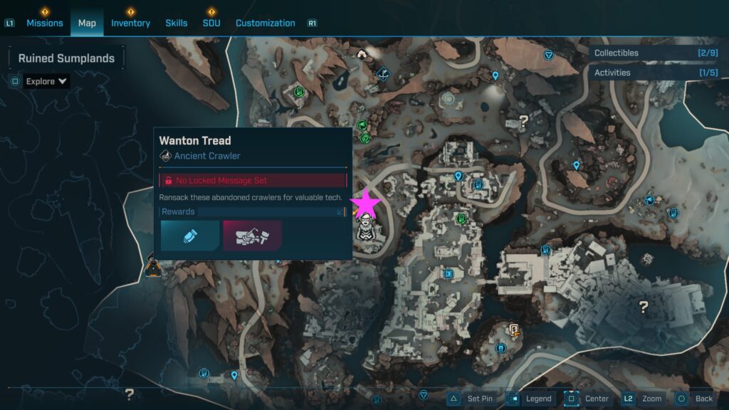 ruined sumplands ancient crawler wanton tread