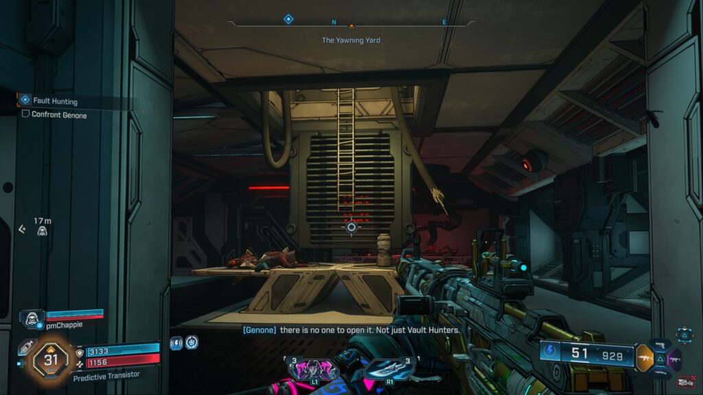 head up the ladder to progress through the area