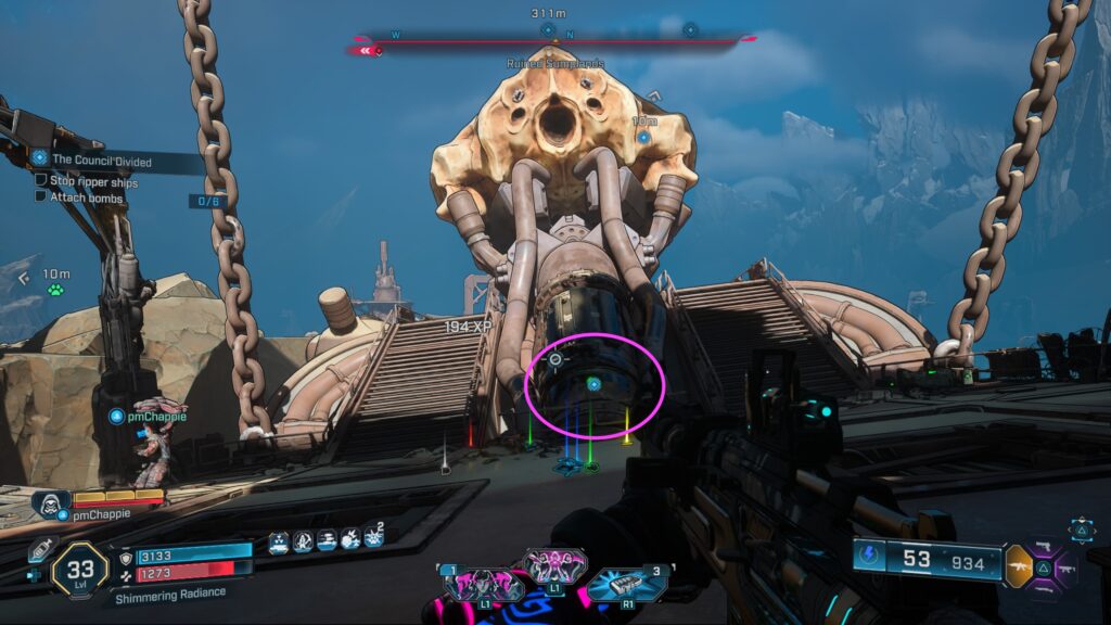 location to attach bomb