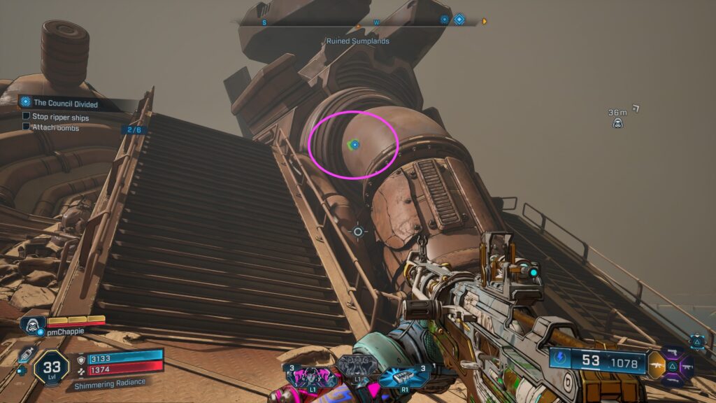 location to attach bomb