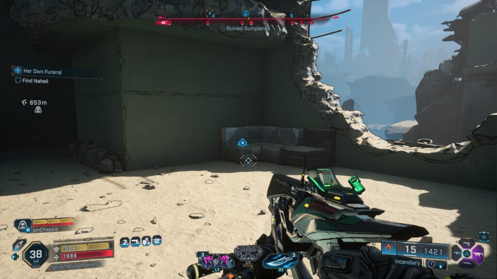 echo log on couch in her own funeral side mission