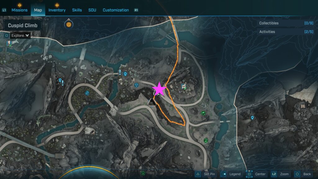 cuspid climb lost capsule on map