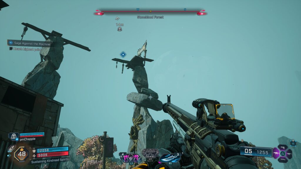 highest point at top of rock pillar