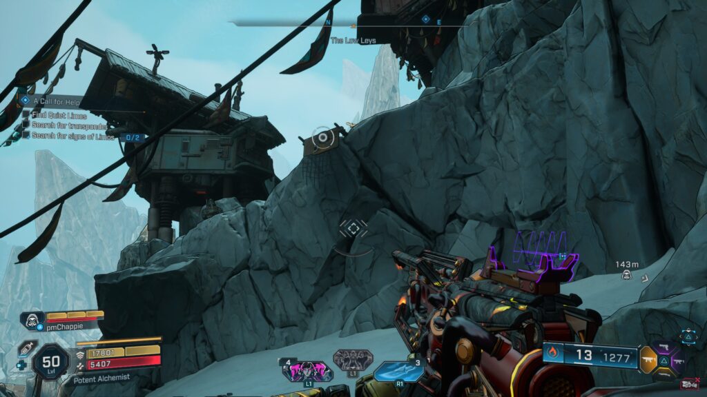 use the grapple point to reach a cave with the first transponder