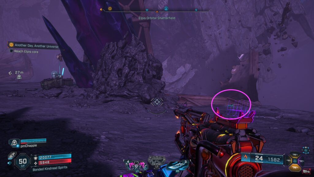 echo logs Elpis Orbital Shatterfield