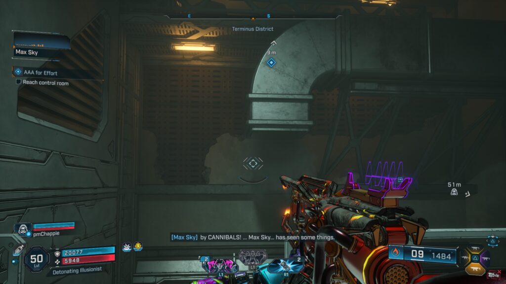 use climbable wall to reach the control room