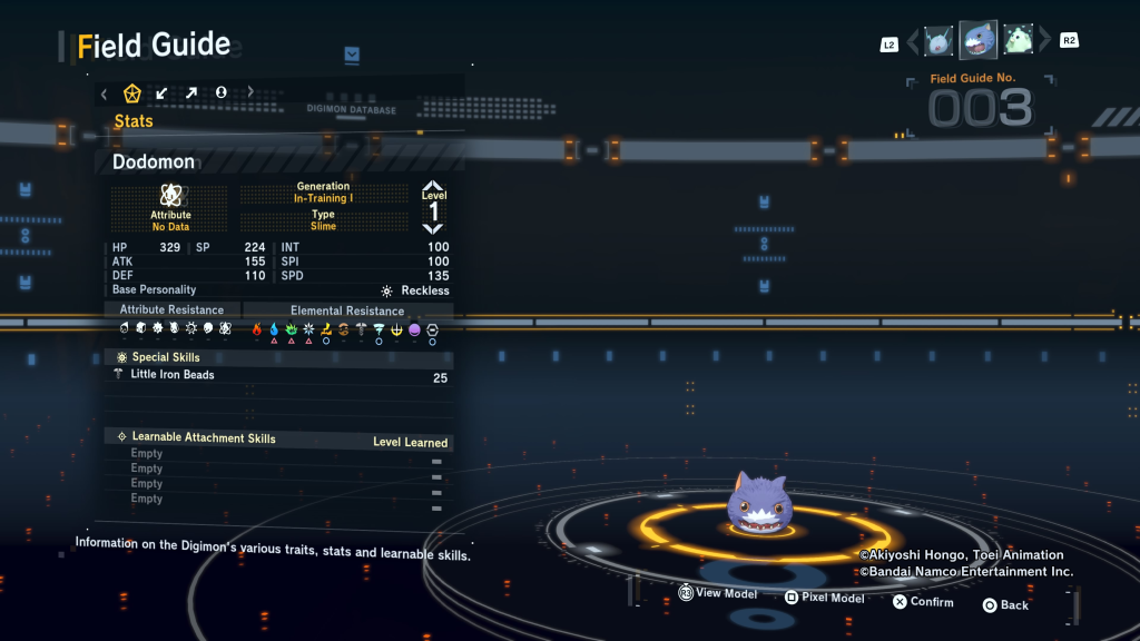 Digimon Story Time Stranger Dodomon Field Guide