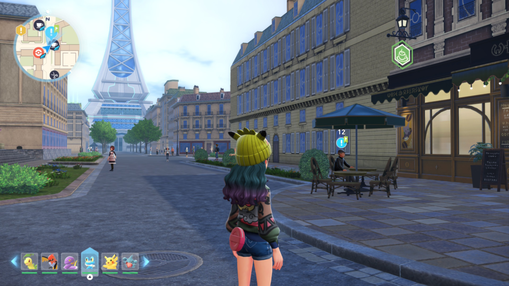 Herbalist sitting at Cafe Classe on Vernal Avenue in Lumiose City