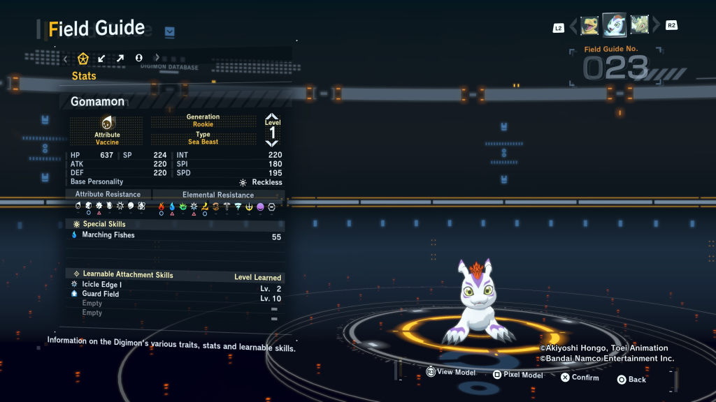 Digimon Story Time Stranger Gomamon Field Guide