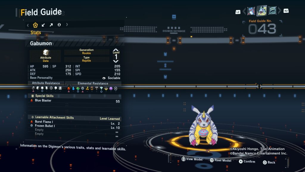 Digimon Story Time Stranger Gabumon Field Guide