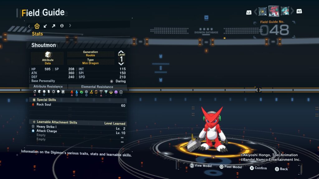 Digimon Story Time Stranger Shoutmon Field Guide
