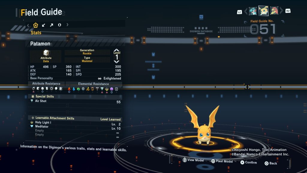 Digimon Story Time Stranger Patamon Field Guide