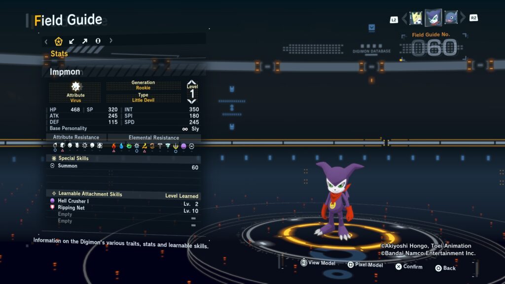 Digimon Story Time Stranger Impmon Field Guide