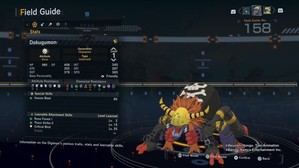 Digimon Story Time Stranger Dokugumon Field Guide