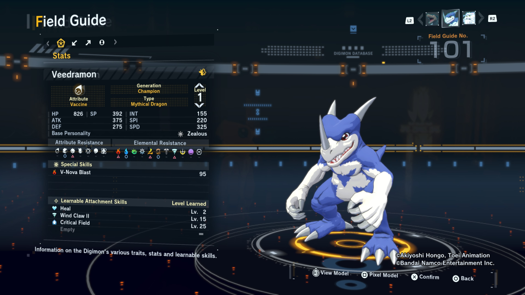 Digimon Story Time Stranger Veedramon Field Guide