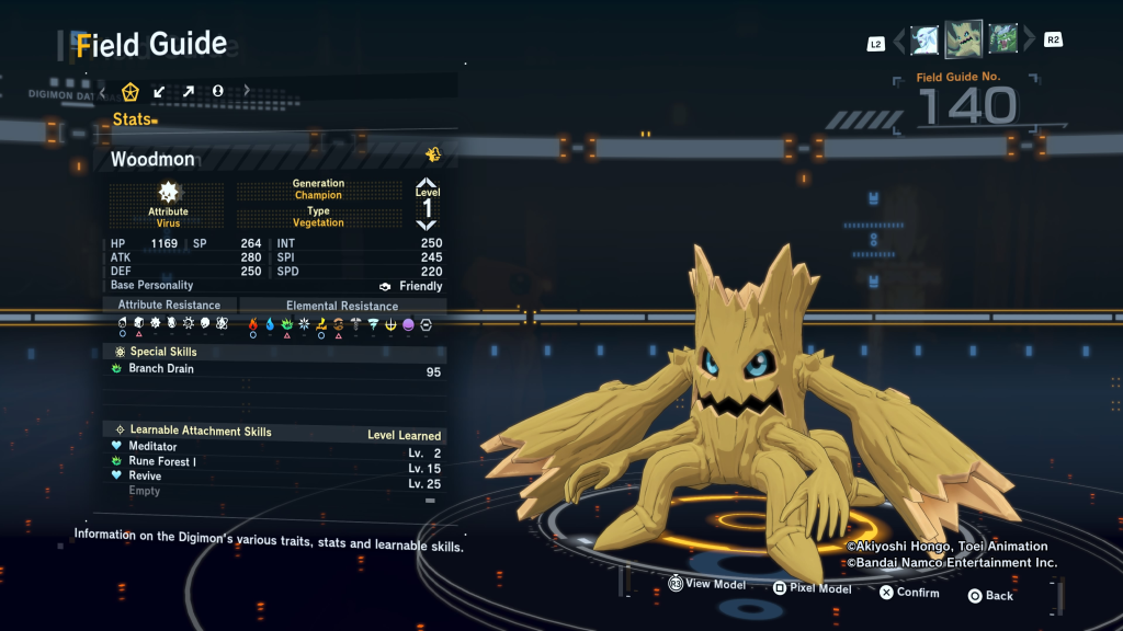 Digimon Story Time Stranger Woodmon Field Guide