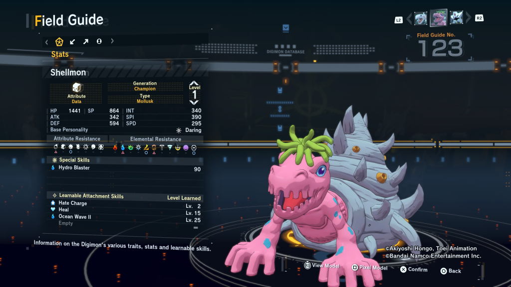 Digimon Story Time Stranger Shellmon Field Guide