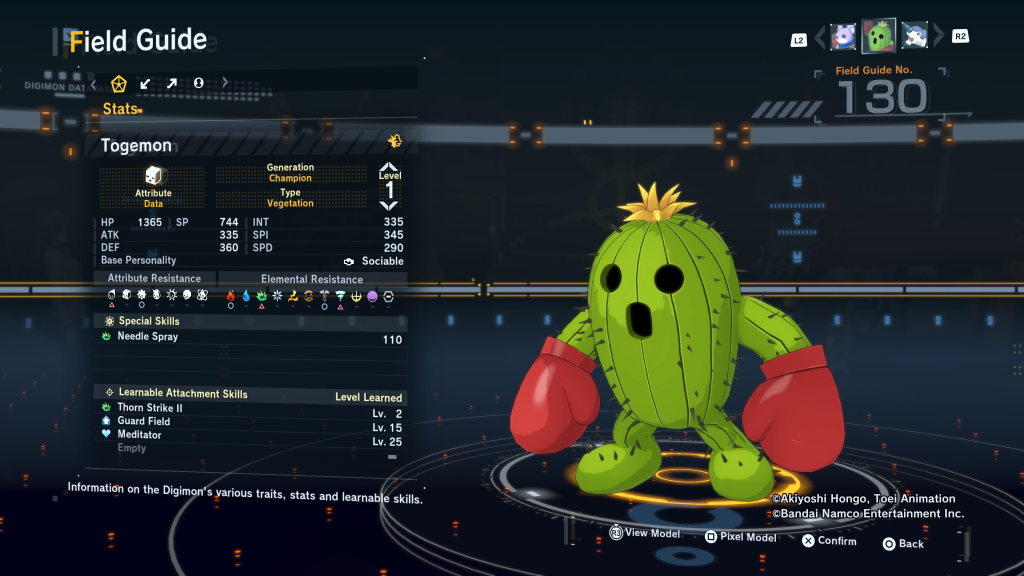 Digimon Story Time Stranger Togemon Field Guide