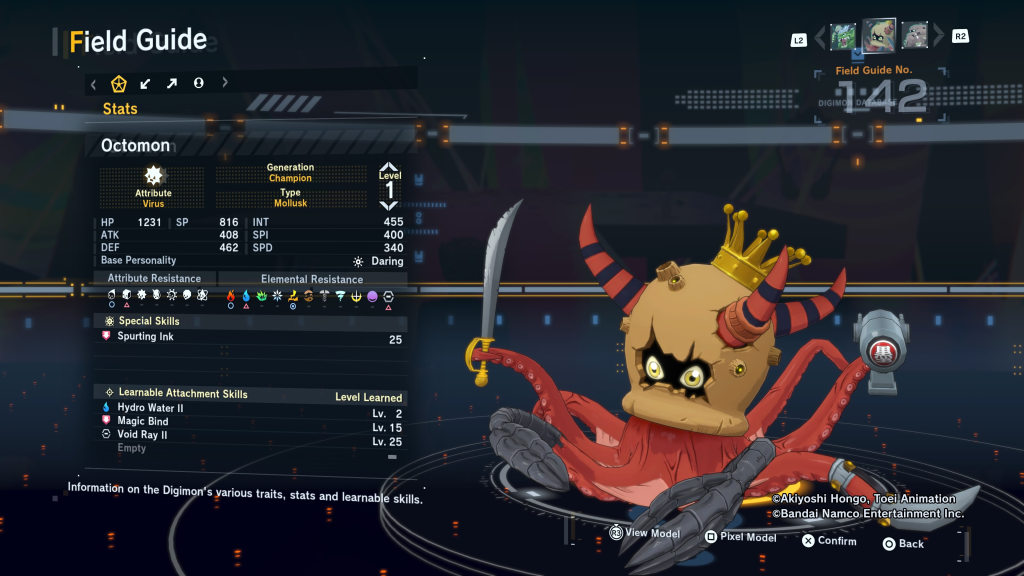 Digimon Story Time Stranger Octomon Field Guide